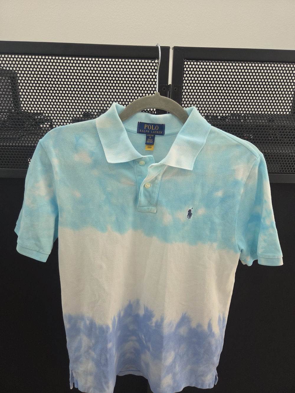 Polo by Ralph Lauren Blue & White Tie-Dye Short Sleeve Polo